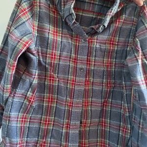 Scotch-plaid button down flannel